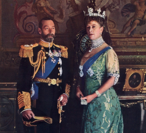 King George V and Queen Mary, wearing the Cullinan Diamonds 1, 2 and 3 and the Kohinoor Diamond 