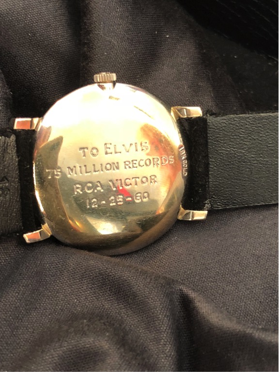 The back of the Omega watch belonging to Elvis Presley. 