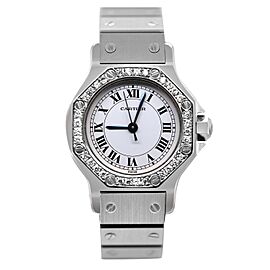 Cartier Santos Octagon White Silver Automatic Watch