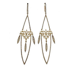 14K Yellow Gold & 1.29ct Diamond Long Dangle Earrings