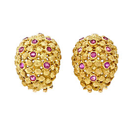Spitzer & Furman 18K Yellow Gold & Ruby Clip Post Earrings