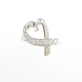 TIFFANY & Co Loving Heart 18k White Gold Diamond US4.0 Ring LXGKM-356