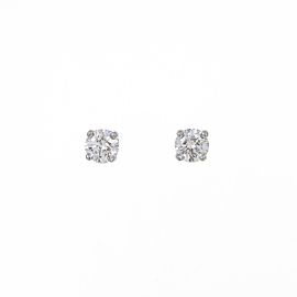 TIFFANY & Co 950 Platinum solitaire earrings LXGYMK-466