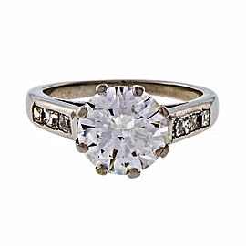 Vintage Platinum 2.29ct Diamond Engagement Ring Size 7