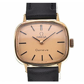 OMEGA Geneva K18YG/Leather gold Dial Hand Winding Ladies Watch LXGJHW-70