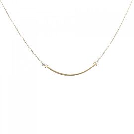 TIFFANY & Co 18K Yellow Gold T Smile Small Necklace E0078
