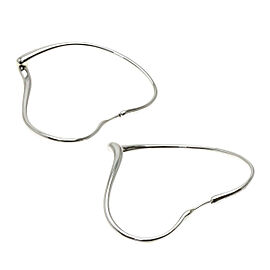 TIFFANY & Co 925 Silver Open Heart Hoop Large earring QJLXG-1591