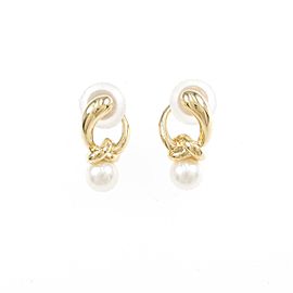 Mikimoto 18k Yellow Gold Akoya Pearl Earring LXGYMK-479