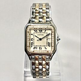 CARTIER PANTHERE 29mm 2 Row Gold 0.55TCW DIAMOND Watch