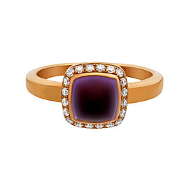Fred Of Paris Pain De Sucre Gold Diamond and Amethyst Ring