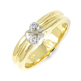 Tiffany & Co 18k Yellow Gold 18k White Gold Diamond US 6.75 Ring LXWBJ-387
