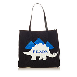 Prada Printed Canvas Tote Bag