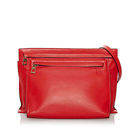 Loewe Double Pouch Leather Crossbody Bag