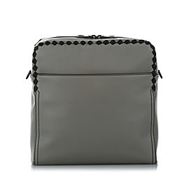 Intrecciato Checker Pilot Leather Crossbody Bag