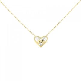 TIFFANY & Co 18K Yellow Gold 950 Platinum Dots Pinched Heart Necklace E1126