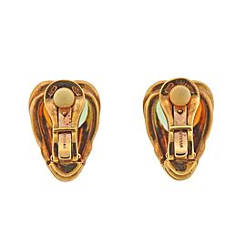 Bulgari Peridot Citrine Heart Gold Earrings
