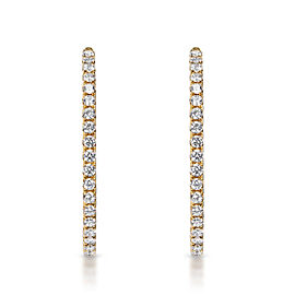 Gabriella Carat Round Brilliant Diamond Hoop Earrings in 14k Yellow Gold