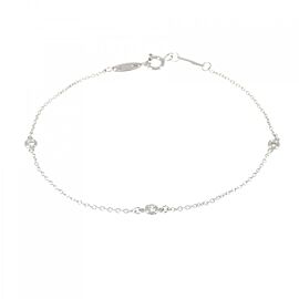 TIFFANY & Co 925 Silver By the Yard 3 Diamond Bracelet E0056