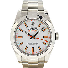 Rolex Milgauss 116400 Stainless Steel White Dial Automatic 40mm Mens Watch