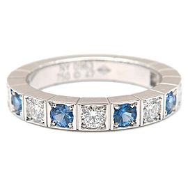 Cartier Lanières Ring Half Diamond Sapphire K18WG #47 US4-4.5