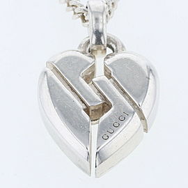 GUCCI 925 Silver Knot heart Necklace LXGBKT-1141