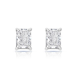 Lela Carat Radiant Cut Lab Grown Diamond Stud Earrings in 14k White Gold
