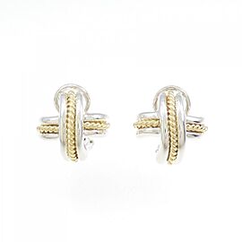 TIFFANY & Co 18K Yellow Gold/925 Silver Signature Earrings E0042