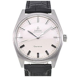 OMEGA Geneva stainless steel Leather Silver Dial Automatic Watch LXGJHW-310