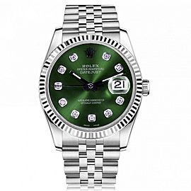 Rolex 36mm Datejust Green Diamond Dial with Jubilee Band Stainless Steel Watch