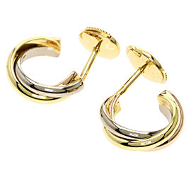 CARTIER 18K Yellow Pink White Gold Trinity Earring