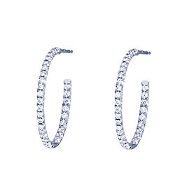 Tiffany & Co. White Gold Metro Hoop Earrings with Diamonds