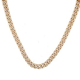 18K Solid Yellow Gold and 4.75 Ct Diamonds 6mm Cuban Link Necklace