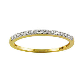 10K Yellow Gold & 0.06ct Diamond Dainty Stackable Ring Size 9