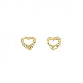 TIFFANY & Co 18K Yellow Gold Open Heart Earrings E0018