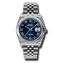 Rolex Datejust Steel Blue Roman Dial 36mm Watch