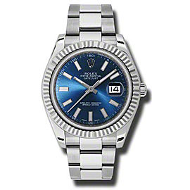 Rolex Datejust II Steel and White Gold Blue Dial 41mm Watch