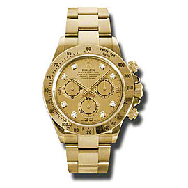 Rolex Daytona Yellow Gold Champagne Diamond Dial 40mm Watch