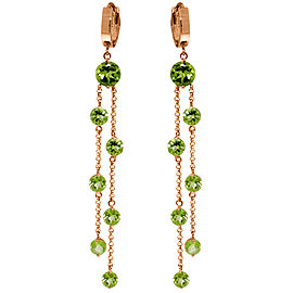14K Solid Rose Gold Chandelier Earrings with Peridots