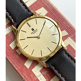 Vintage Universal Geneve Manual Wind Champagne Dial Gold Plated Case Watch
