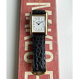 Vintage Cartier Tank Ref 2415 White Arabic Numerals 18K Gold Electroplated Watch