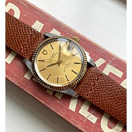 Vintage Tudor Prince Oysterdate Automatic Champagne Dial Quickset Two Tone Watch