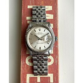 Vintage Rolex Datejust Automatic Ref 1603 36mm Silver Dial Steel Case Watch