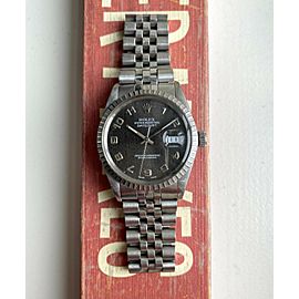 Rolex Datejust Automatic 80s Quickset Rare Grey Dial Steel Case Watch