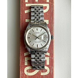Vintage Rolex Datejust Reference 1601 Automatic Silver Sunburst Dial Steel watch