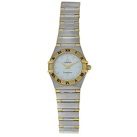 Omega Constellation Half Bar 18K Yellow Gold MOP 22MM Quartz Watch