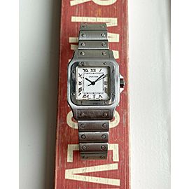 Cartier Santos 80s Ref 1564 Quartz White Roman Numeral Dial Steel 29mm Watch