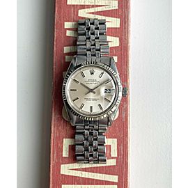 Vintage Rolex Datejust Ref 1601 Automatic Silver Sunburst Dial 36mm Watch