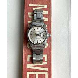 Vintage Rolex Oyster Perpetual Date Automatic Ref 1500 Silver Dial 34mm Watch