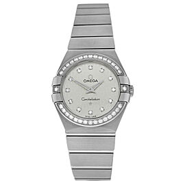 Omega Constellation Diamond Sunburst Steel 27MM Quartz Watch