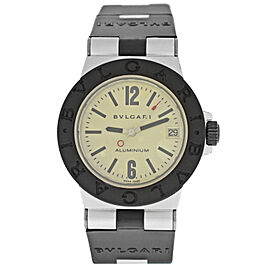 BVLGARI Diagono Aluminum AL32TA Titanium PVD Date 32MM Quartz Ladies' Watch